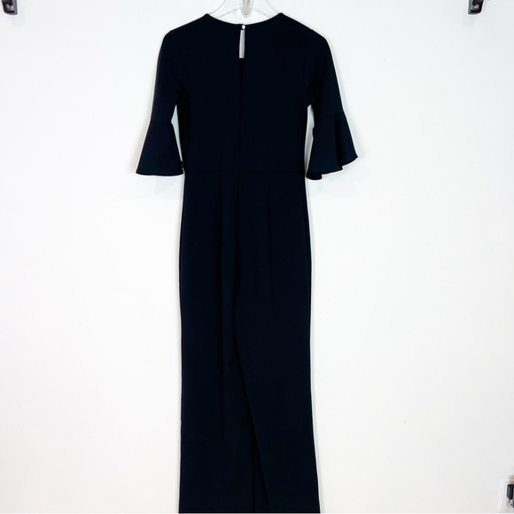 BLVD BLACK 3/4 BELL SLEEVE WIDE LEG JUMPSUIT WOMENS SZ MEDIUM - Picture 4 of 5